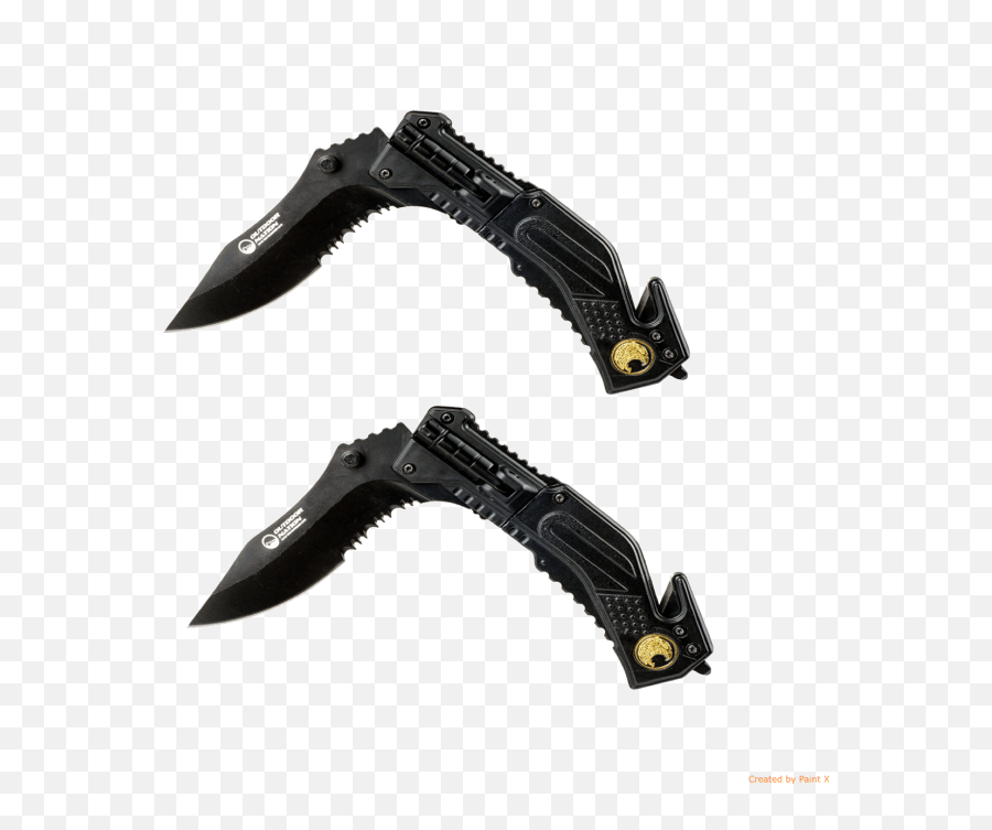2 Pack Outdoor Nation Knives With Seatbelt Cutter Glass Hunting Knife Emoji,Dagger Emoji