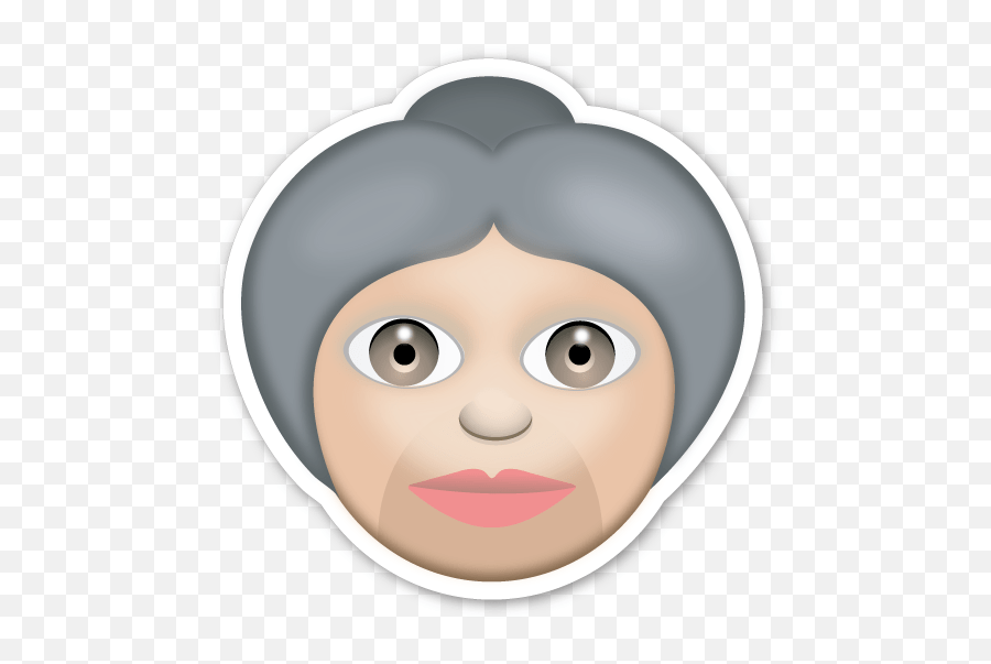Older Woman White Circle Emoji Png,Old Woman Emoji free transparent