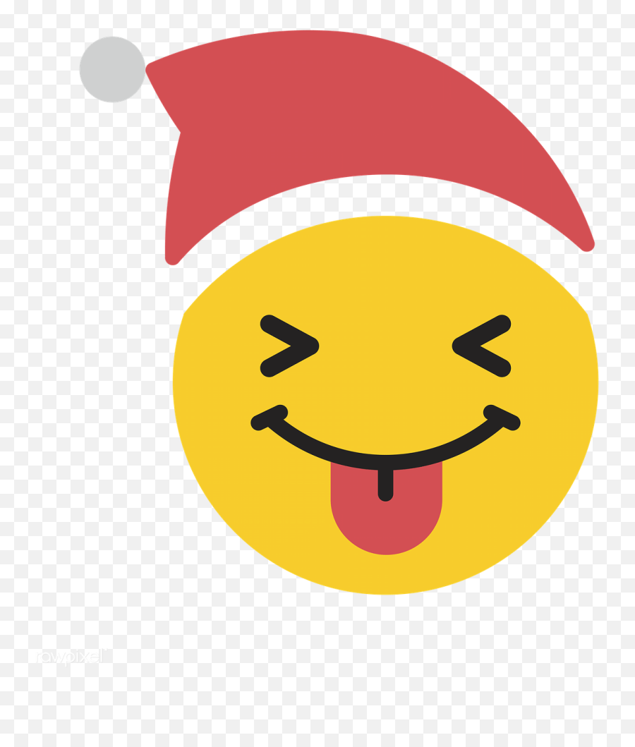 Download Premium Png Of Round Yellow Santa Face With Tongue Emoticon On Santa Emoji