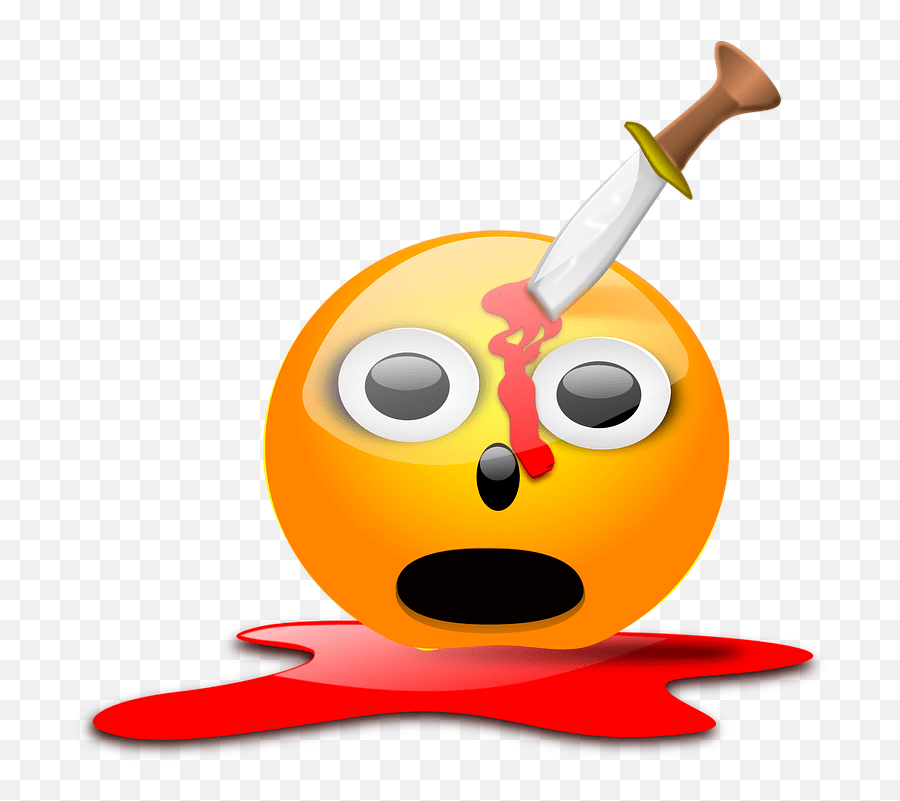 Smiley Murdered Stabbed Stabbing Emoticon Emoji,Knife Emoji free