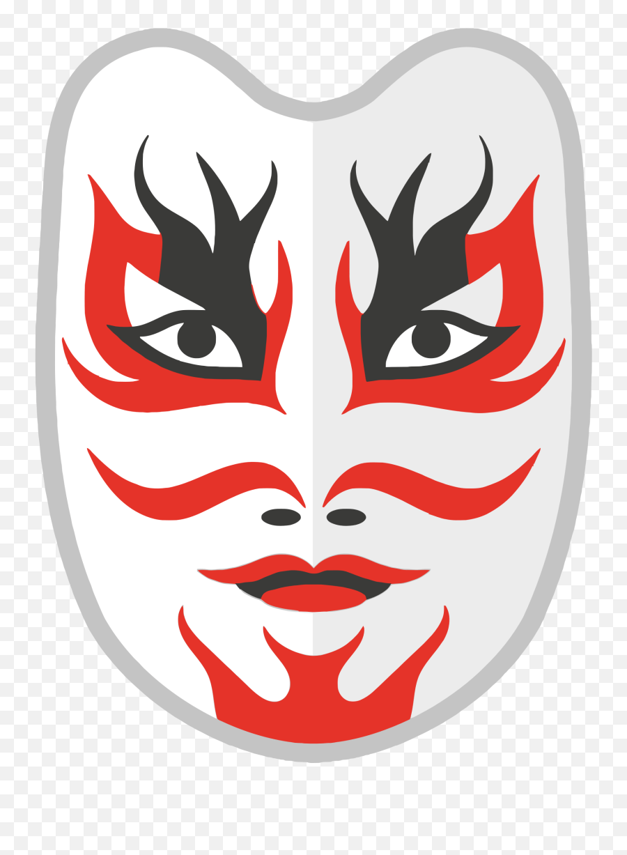 Faces Clipart Cloud Japanese Faces Japanese White Red Mask Emoji