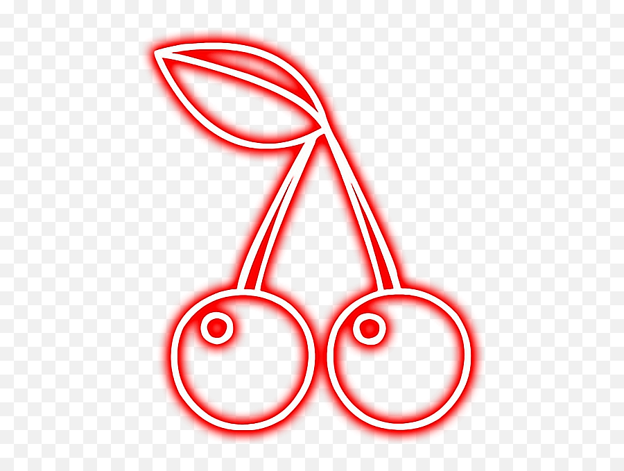 Cherry Fruit Red Neon Glowing Snapchat Red Cherry Neon Png Emoji