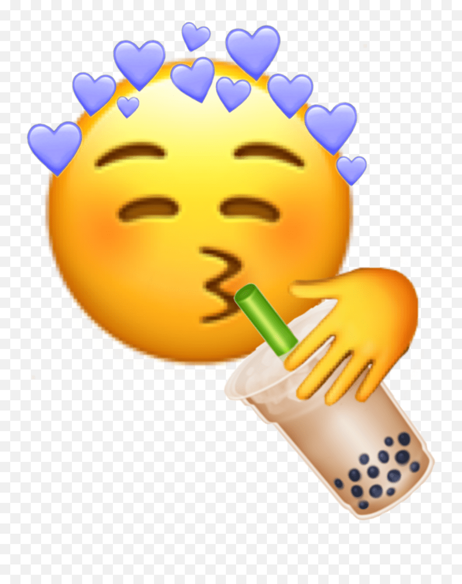 Boba Emoji Hand Sticker Happy,Boba Emoji free transparent emoji