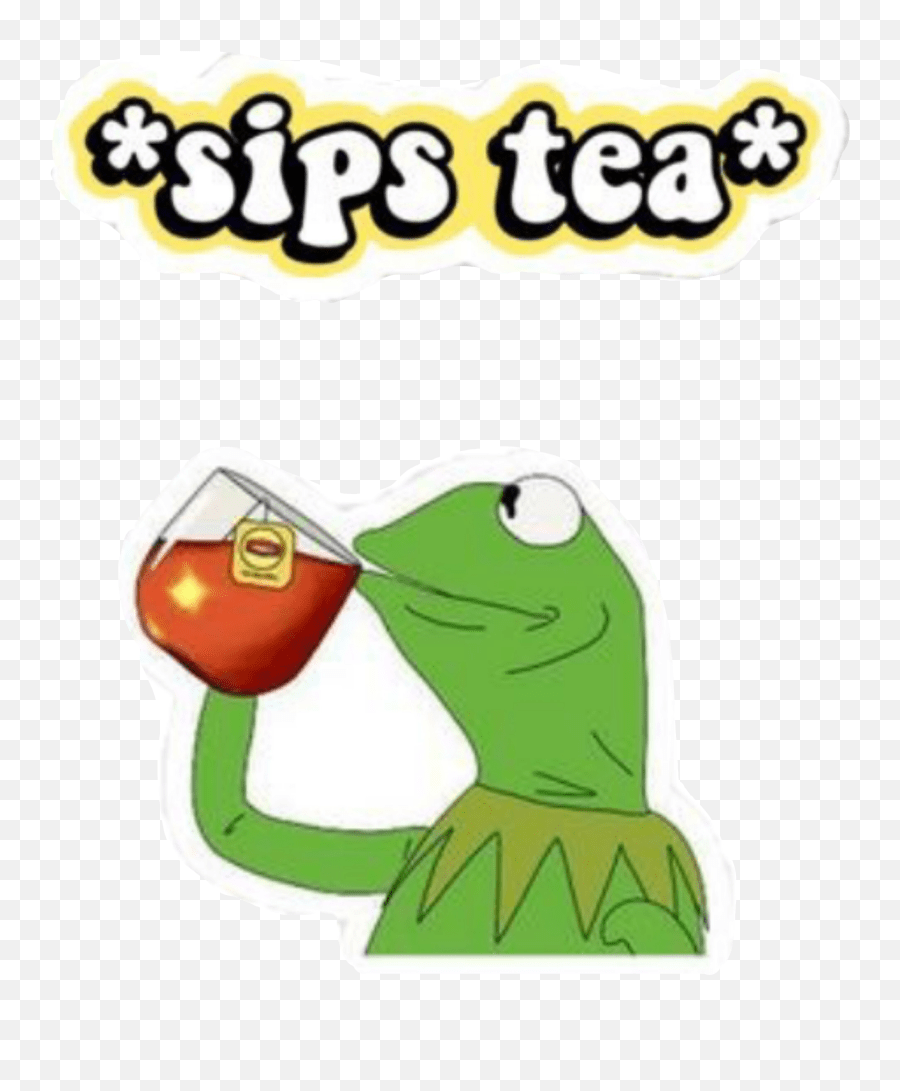 Kermitthefrog Frog Sticker Kermit Sips Tea Emoji,Frog Tea Emoji