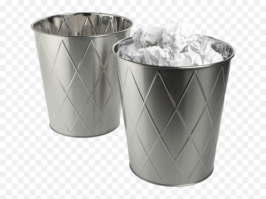 2 Pack 8l Stainless Steel Waste Bin Cylinder Emoji,Wastebasket Emoji
