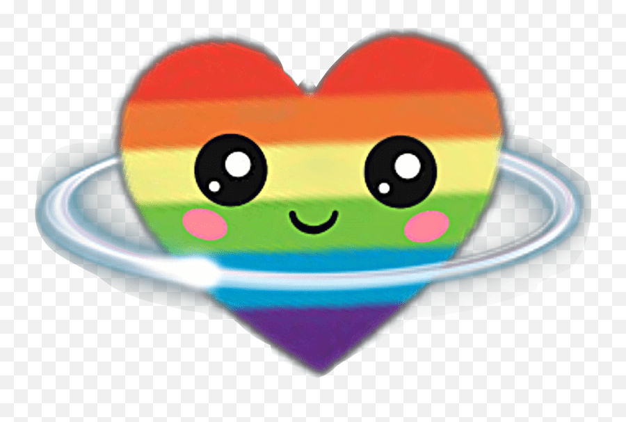 Ring Around It Hearts Rings Rainbow Heart Emoji,Rainbow Emoticon
