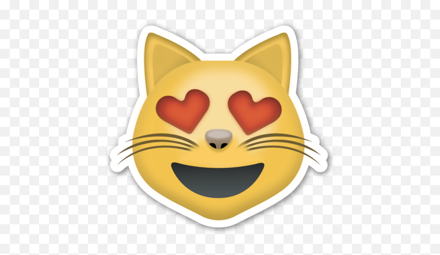 Smiling Cat Face With Heart Shaped Eyes Emoji Cat Kiss Png,Cat Emoji