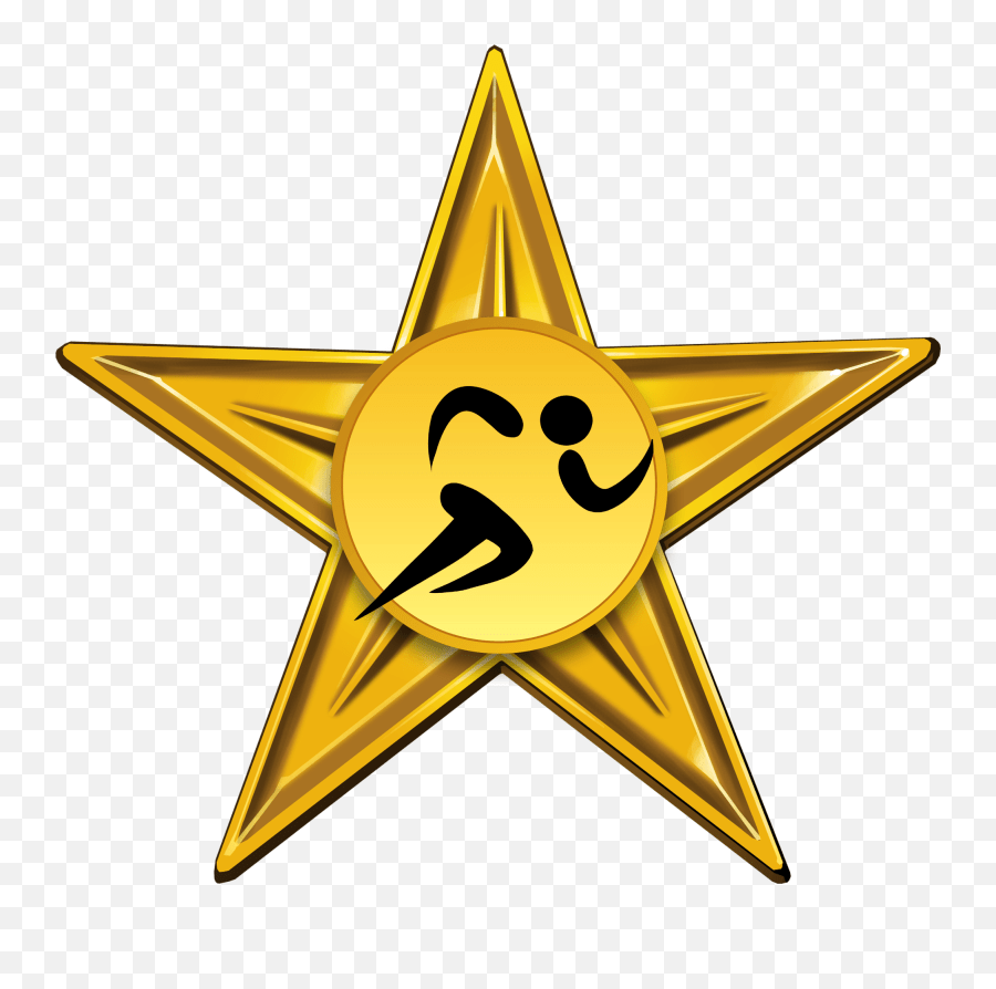 Sport Of Athletics Golden Barnstar Athletics Emoji,Running Man Emoji
