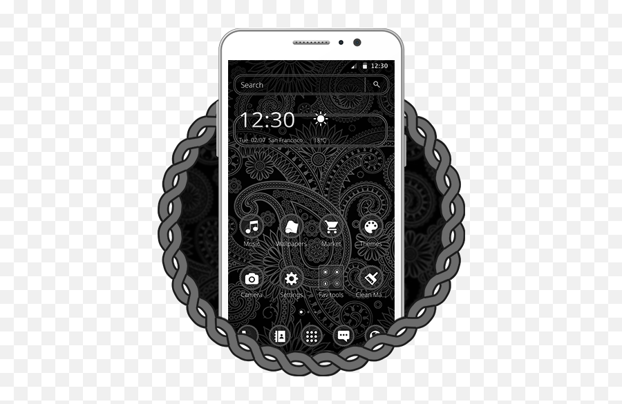 Persian Paisley Design Theme Iphone Emoji,Ebony Emoji free