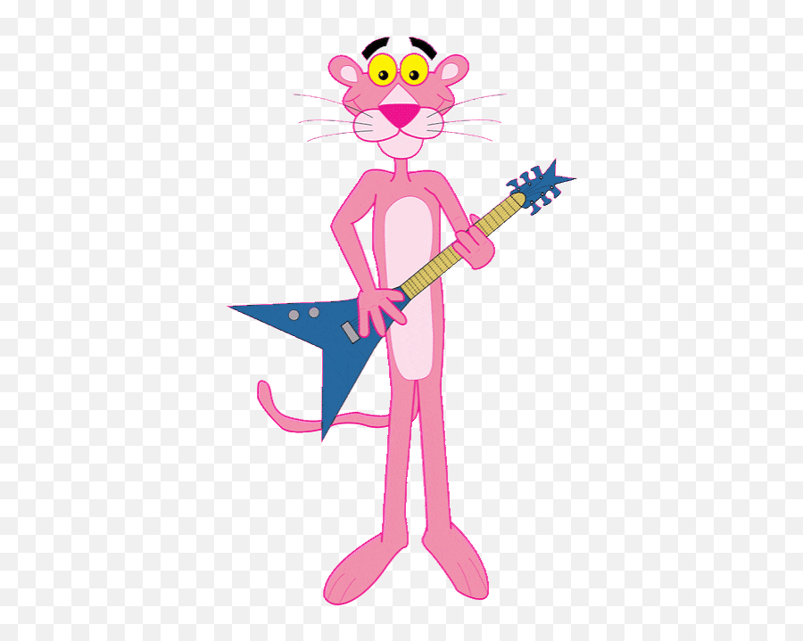 Top Pink Panther Stickers For Android Ios Pink Panther With Guitar