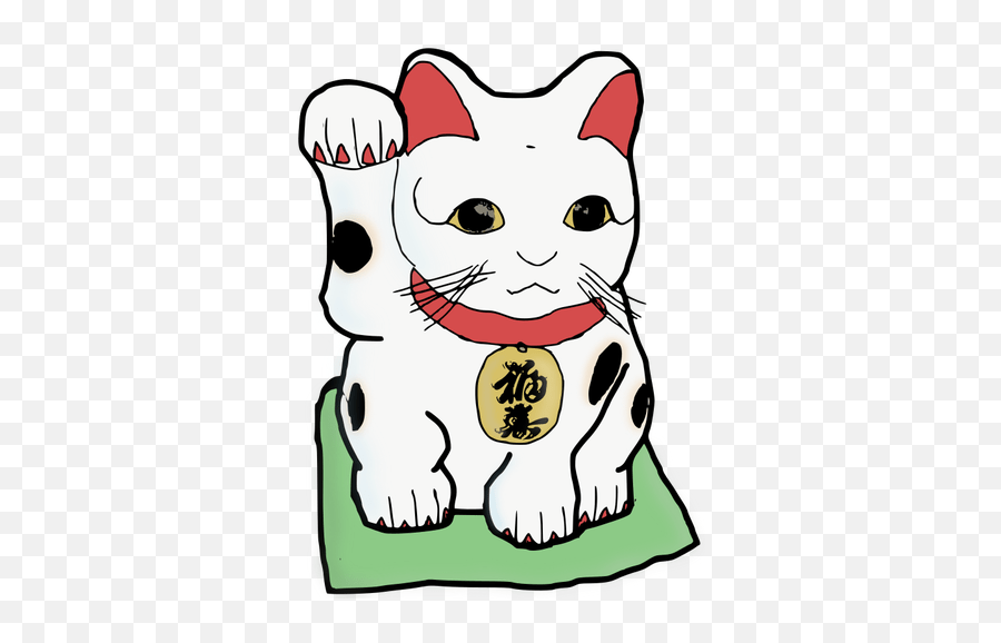 Japanese Cat Vector Image Maneki Neko Clipart Emoji,Japanese Cat