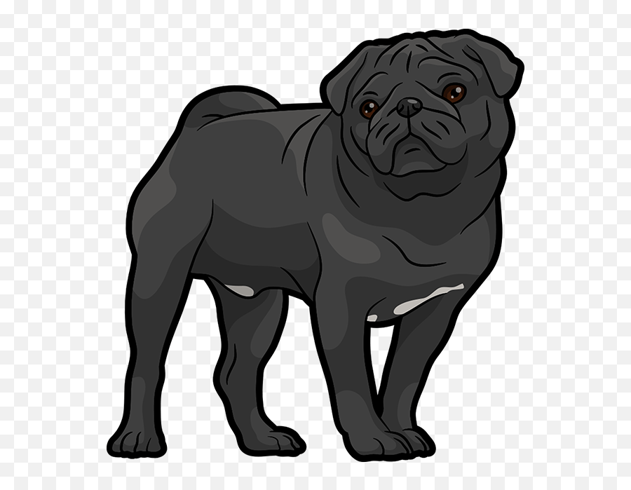 Pug Emoji Stickers Messages Sticker Pug Head Clipart Black,Pug Emoji