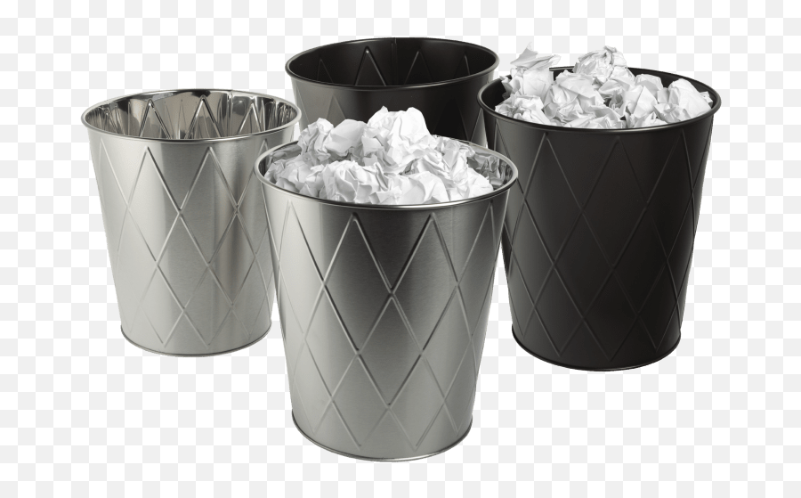 2 Pack 8l Stainless Steel Waste Bin Cylinder Emoji,Wastebasket Emoji