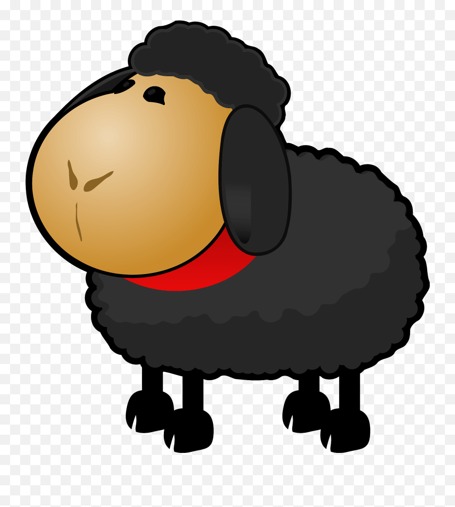 Black Sheep With Red Ribbon Throat Ovelha Preta Desenho Png Emoji