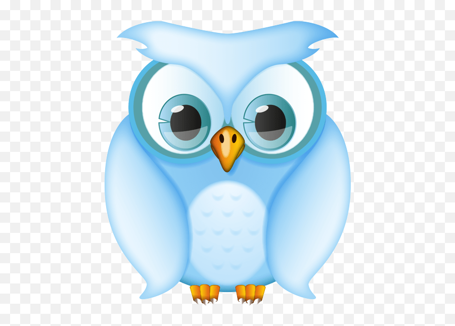 Blue Owl Front Facing Clip Art Emoji,Blue Bird Emoji free