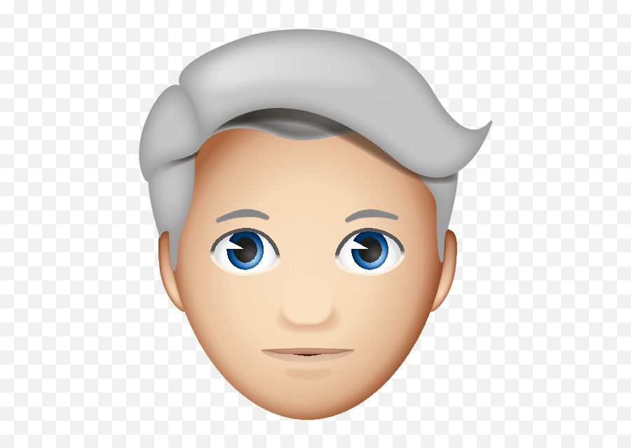 Gray Haired With Parted Cut Man Grey Hair Icon Emoji,Gray Emoji