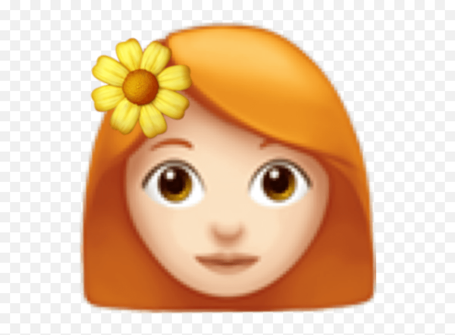 Emoji Girl Chica Flower Flor Freetoedit Cartoon,Flower In Hair Emoji