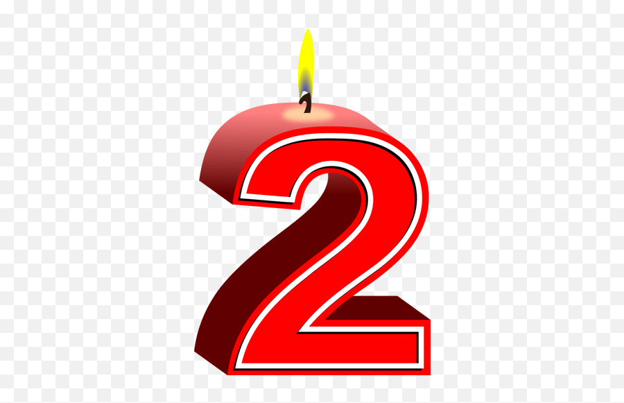 Second Birthday Candle 2 Candle Png Emoji,Birthday Cake Emoticon Text