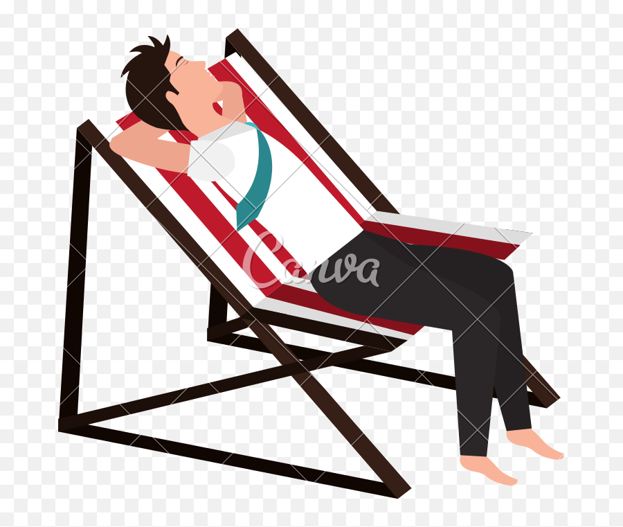 Businessman Relaxed In Beach Chair Folding Chair Emoji,Rocking Chair