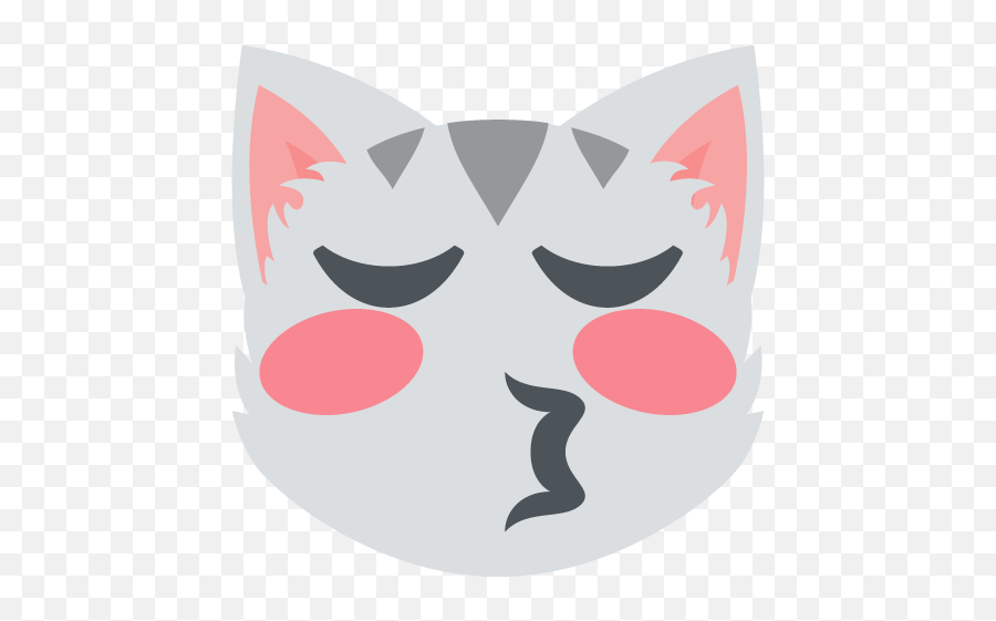 Kissing Cat Face With Closed Eyes Emoji Emoticon Vector Icon Kissing