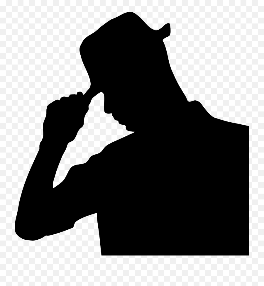 Hat Male Man Person Silhouette Man With Hat Silhouette Emoji,Tipping