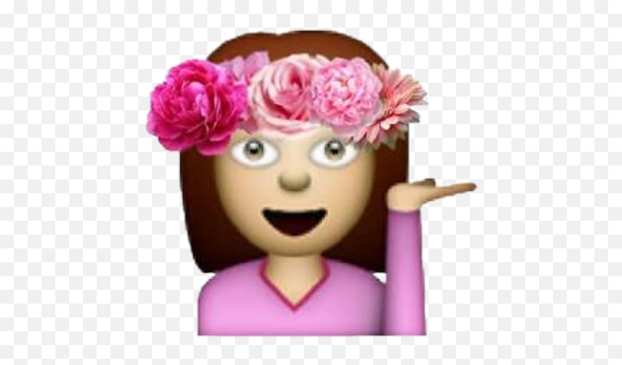 Girlemoji Emoji Flowercrown Pink Flower Crown Girlwithf Flower Girl
