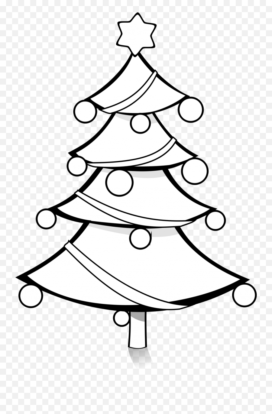 Christmas Tree Black And White Picture Christmas Balls Clipart Black