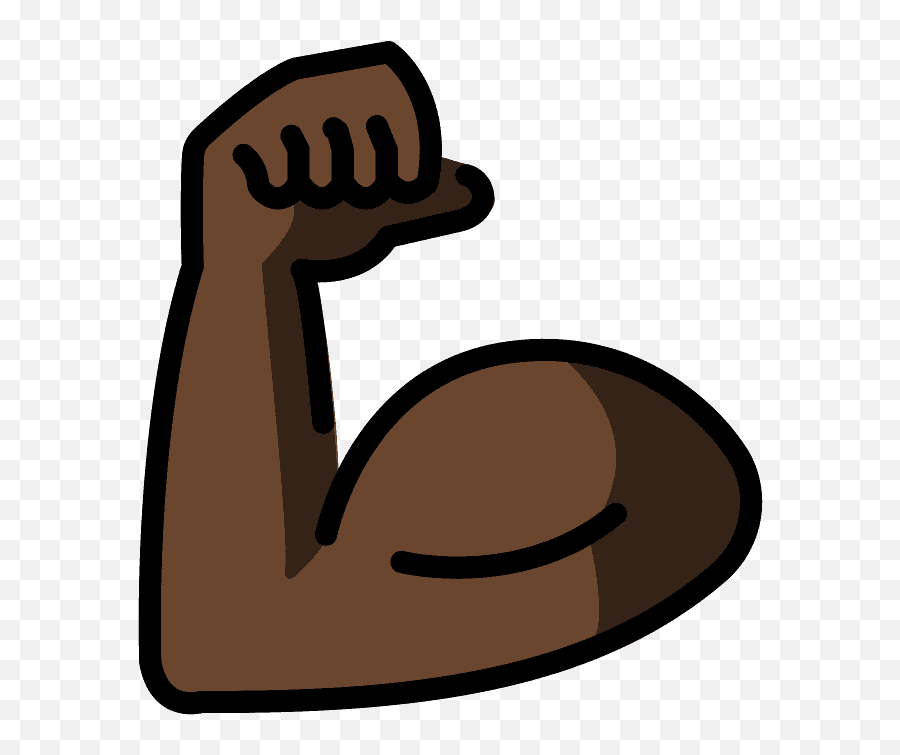 Flexed Biceps Emoji Clipart Black Flex Arm Emoji,Bicep Emoji free