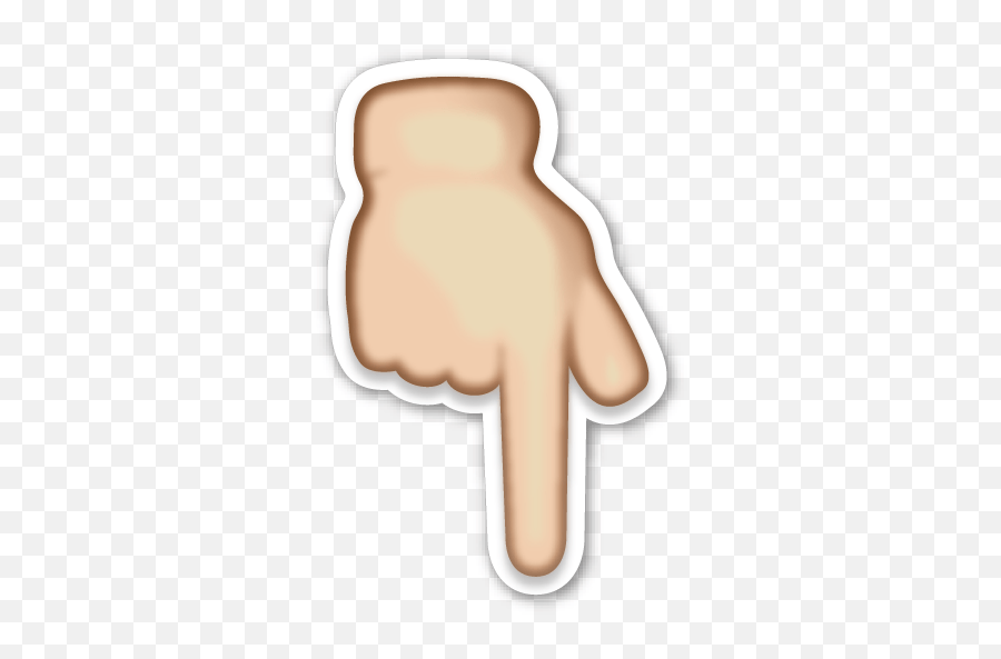 White Down Pointing Backhand Index Pointing Down Emoji Png free