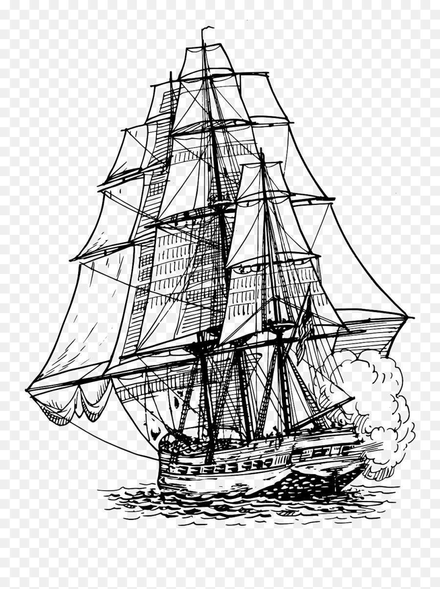 Frigate Sailing Ship Sail Ship Sailing Line Art Sailing Ship Emoji