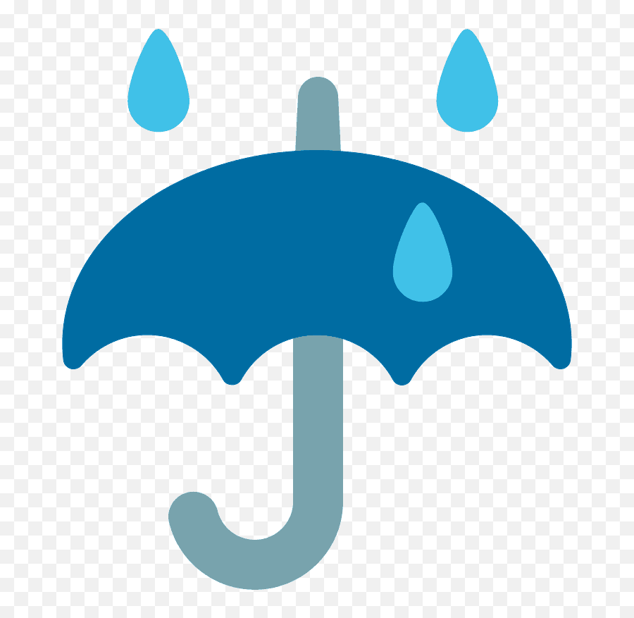Umbrella With Rain Drops Emoji Clipart Transparent Background