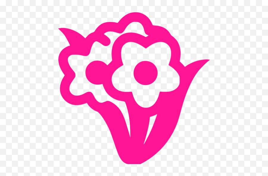 Deep Pink Bunch Flowers Icon Flower Image Png Icon Emoji,Flower