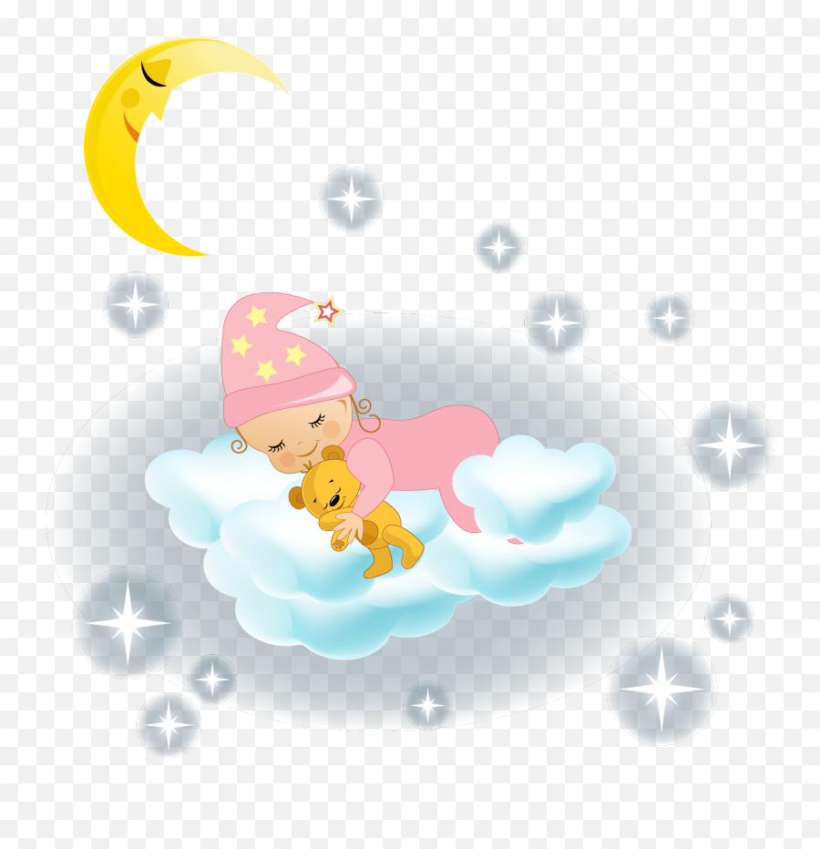 Clouds Star Sleeping Dreaming Cute Cartoon Baby Sleep On Cloud Emoji,Sleeping Baby Emoji