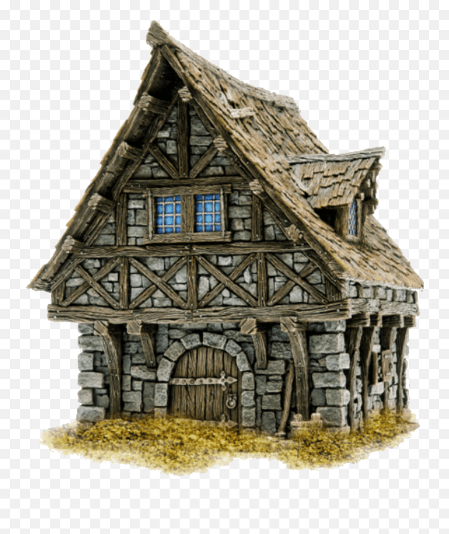 House Building Cottage Stone Stone Medieval Peasant House Emoji,House