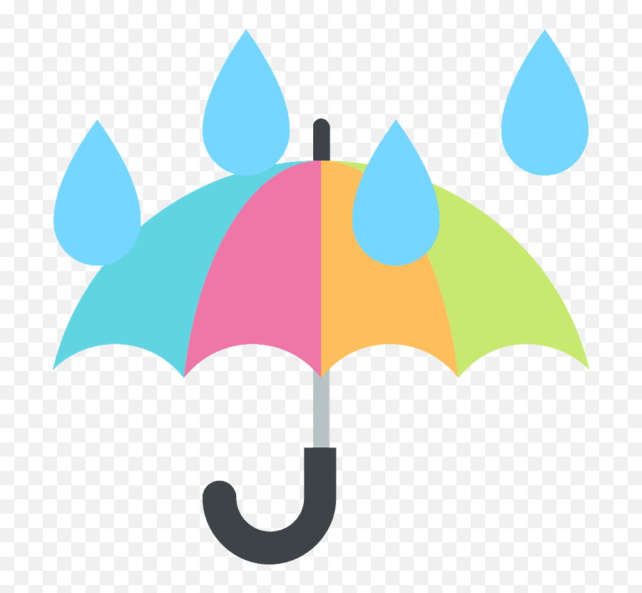 Umbrella With Rain Drops Emoji Clipart Free Download Umbrella With