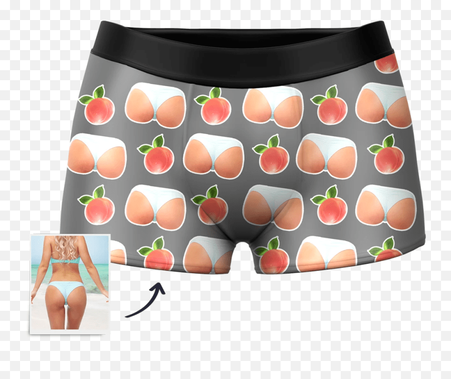 Custom Peach Photo Face Boxer Shorts Boxer Shorts Emoji,Peach Emoji