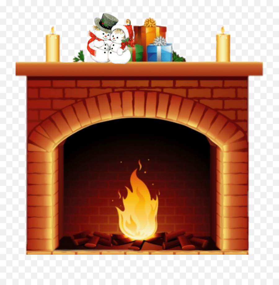 Fire Christmas Fireplace Sticker Fireplace Png Emoji,Fireplace Emoji