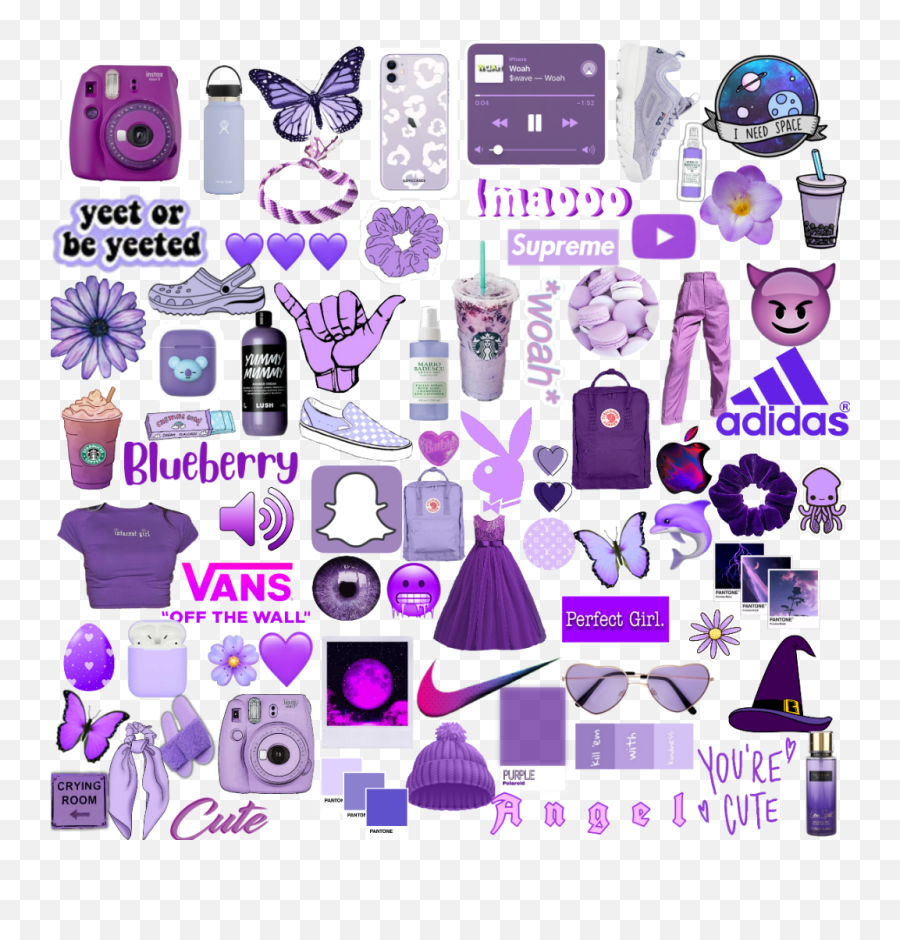 Purple Background Vsco Tumblr Emoji Girly,Blueberry Emoji Iphone