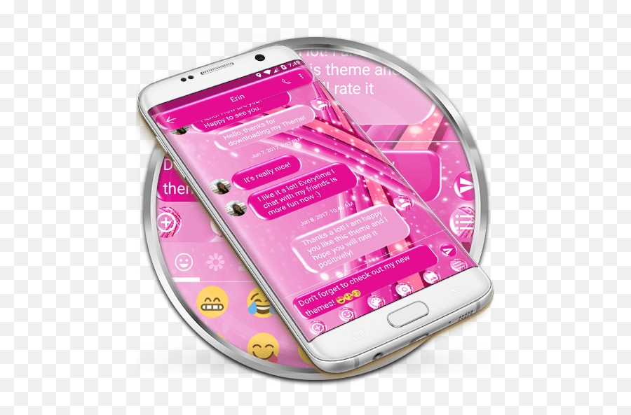 Sms Messages Sparkling Pink Theme Icon Emoji,Cute Text Messages With Emojis free transparent