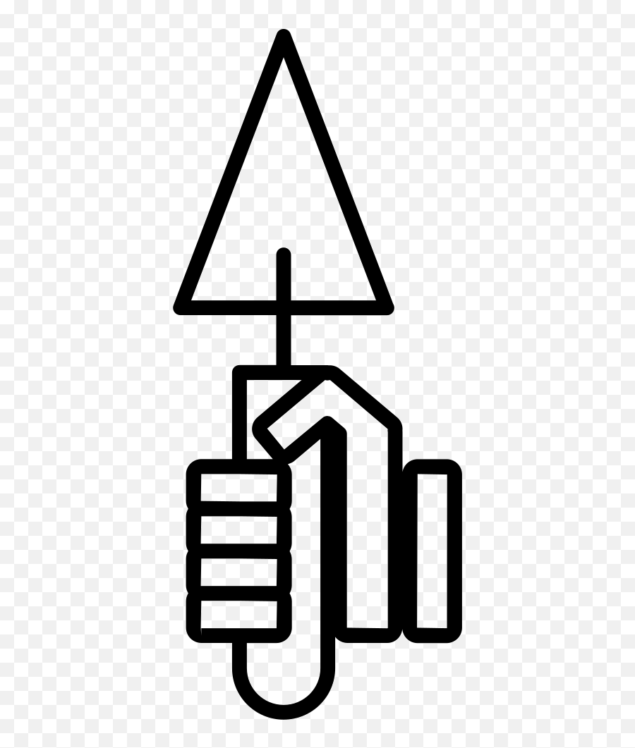 Shovel Of Triangular Shape In A Hand Paint Roller Emoji,Shovel Emoji