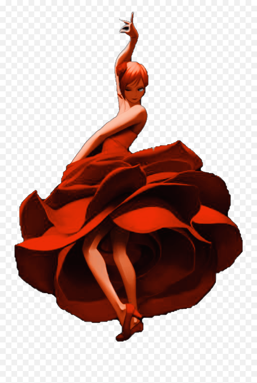 Flower Rose Redrose Dancing Lady Turn Emoji,Red Dress Dancing Emoji