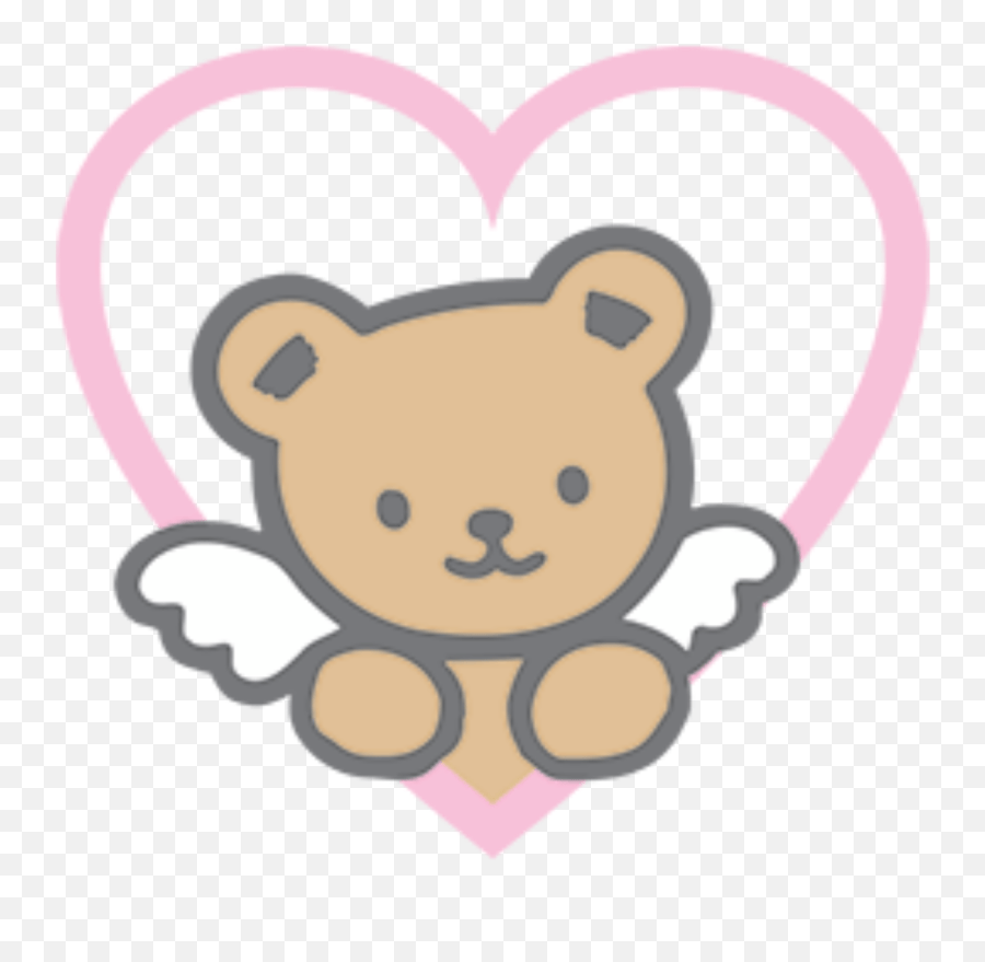 Love Heart Bear Wings Angel Cherub Pink Cartoon Emoji,Angel Emoji Pillow free transparent