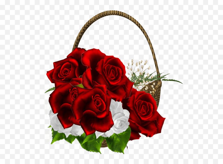 Beautiful Red Roses Transparent Basket Happy Sunday My Friends Emoji