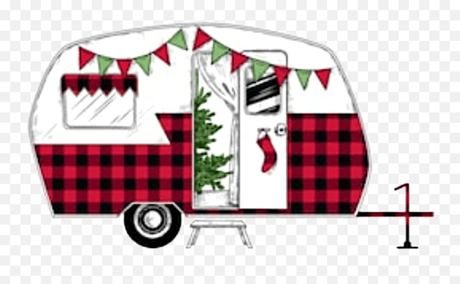 Camper Rv Trailer Wanderlust Sticker Plaid Christmas Camper Svg Emoji