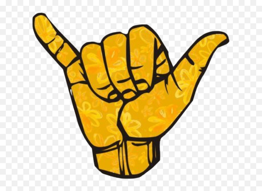 Hangloose Aesthetic Yellow Sticker Hang Loose Sign Emoji,Hang Loose