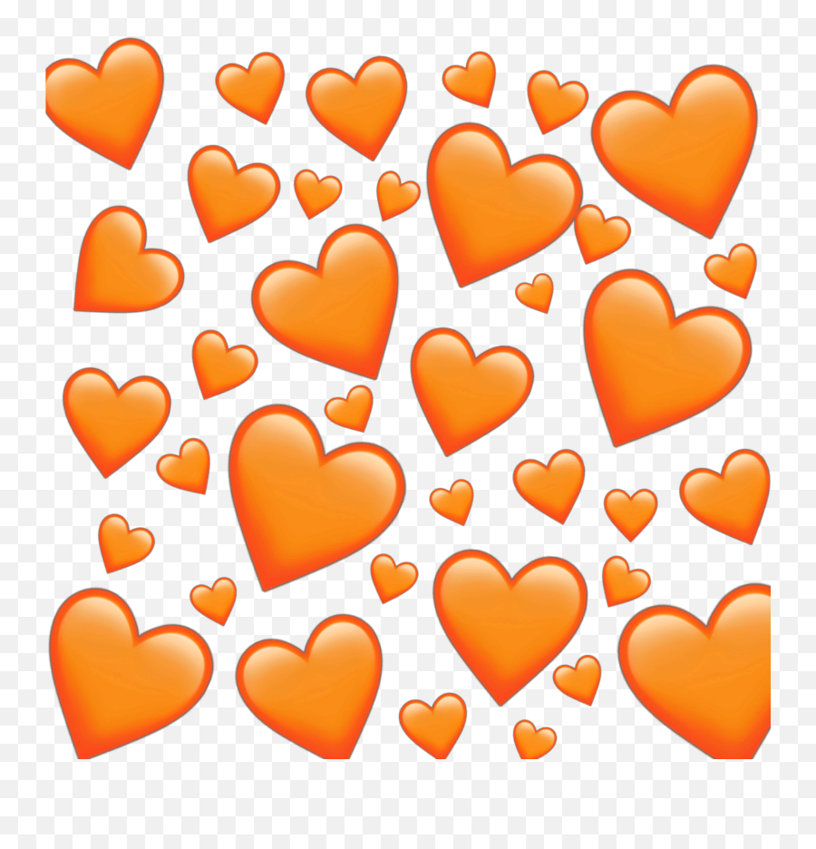 Heart Emoticon Emotion Orange Heart Emoji Background Transparent