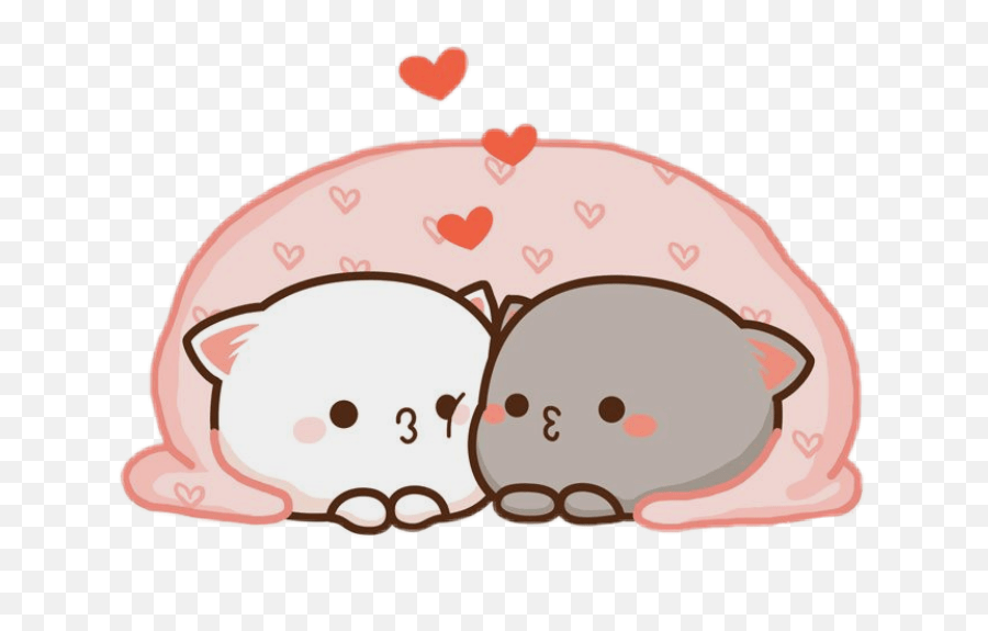 Cute Kawaii Cat Couple Sticker By Raven Gif Cartoon Cats Couple Emoji