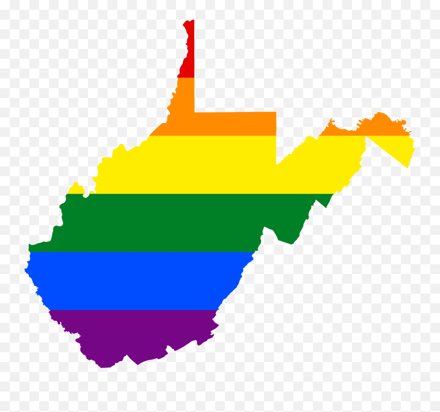 Lgbt Flag Map Of West Virginia West Virginia State Emoji,Gay Pride
