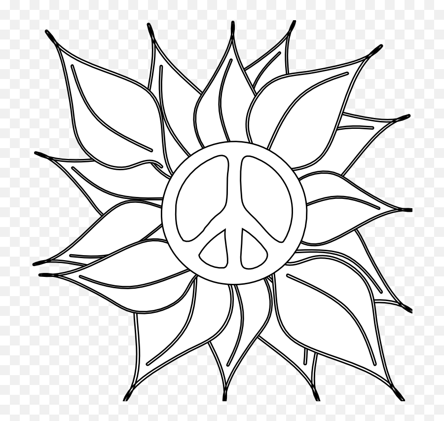 Peace Symbol Peace Sign Flower 46 Black Flower Transparent Black And