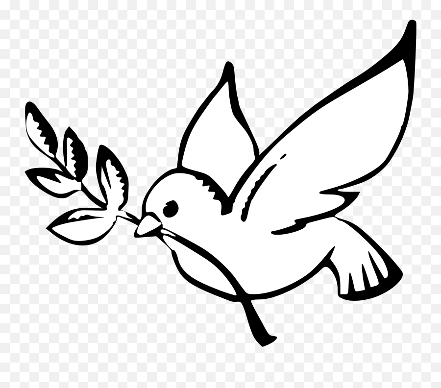 Christian Symbol Black Line Art For Peace Dove Emoji,Olive Branch